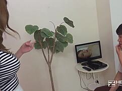 Maki Koizumi Surprises With Reverse Blowjob On Big Tits