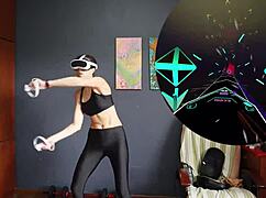 Intense VR workout with dancing exercises.