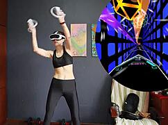 Intense VR workout with dancing exercises.