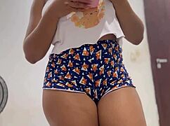 Latina Amateur Prostitute Rides Stepfather In Short Shorts During Reality Show