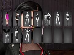 Anime girl shows tits at work