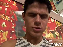 Watch this exposed tranny give a hardcore blowjob?