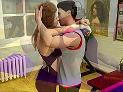 Intense gym fuck with sexy redhead