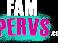 Busty Stepsis Soaked in Bikini by Pool for Retro Titty Fuck