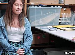 Shoplifting Blonde Teen Sucks Hardcore in Shop Oral Session