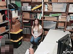 Shoplifting Blonde Teen Sucks Hardcore in Shop Oral Session