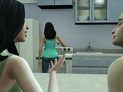 Stepbrothers, let's have hard anal sex behind the stepmother's back