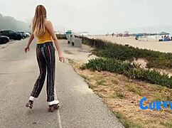 Curvy Teen Blonde Loves Skating and Riding Huge Ass Hard. Rough Bimbo Action with Fat Curves!