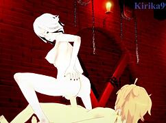 Arlecchino and aether have intense sex