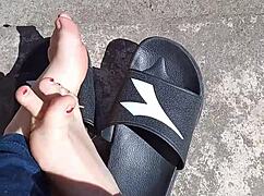 feet basking in sunlight before pedicure session