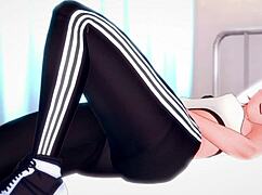 Hey, Gwen visits the nurse's office to play with a big uncensored cock in this hentai adult version