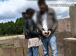 Amateur Teen's First Casting: Revealing Panties and Oral Skills in Skirt Upskirt