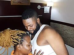 Ebony Babe Takes Big Cock from Behind