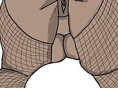 i draws black big booty in doggy style, anime hentai