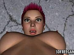 3d redhead lesbian babe gets wet pussy licked