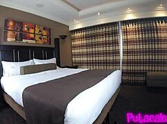 Girl rides cowgirl until squirting in bedroom