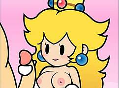 Paper Peach Flashing and Hand Job in Anime Style by Peachypop34