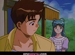 In this hentai, Mahoko experiences her first time with licking and big tits involved