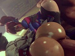 Animation 3d Overwatch Features Anal Assfucking And Creampie Scenes