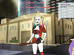 harley quinn trainer uncensored part 2 with blonde redhead licking cum handjob in anime game