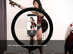 Kate 13 explores cartoon cosplay game as petite brunette babe