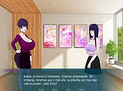 Big tits cartoon babe fucked by monster cock in anime hentai game