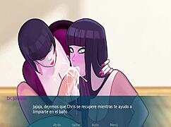 Big tits cartoon babe fucked by monster cock in anime hentai game