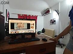 Colombian stepsister with big ass and tight pussy masturbates my big cock