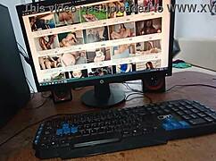 Colombian stepsister with big ass and tight pussy masturbates my big cock