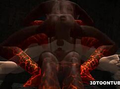 3d babe gets slammed by reptile cocks in every tight hole she has