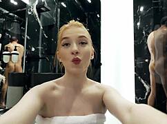 my stepbrother rushed and finished inside during our quick bath