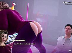 Stuck step mom used by step son in hentai game