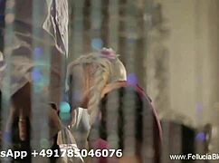 Beautiful blonde German woman performs a blowjob