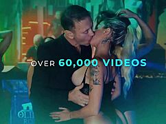 Naughty masseuse fucks client bent over during nuru massage while wife watches