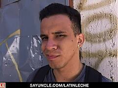Straight Latino Paid to Ride Big Uncut Dick for the First Time! 😏