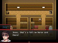 Harem game episode with farmer's daughter and furry dildo