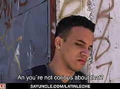 Straight Latino Paid to Ride Big Uncut Dick for the First Time! 😏