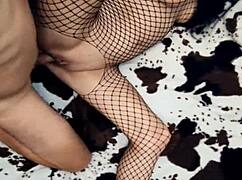 Sexwife's Passionate Anal Session with Fans in Stockings and Lingerie