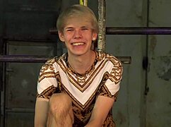 blindfolded sky heet gets waxed in dungeon