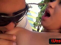 latina teen celine salles takes anal in the garden with tony tigrao 😈