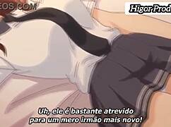 Hentai character desires his own sister in anime