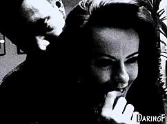 European beauty in stockings and lingerie gets railed by big cock. Classy hairy scene in high definition