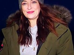 A camgirl fucks with a fan, licking pussy in lingerie