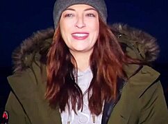 A camgirl fucks with a fan, licking pussy in lingerie