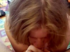 wife sneaks blowjob during nap time