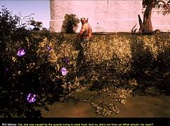 A naive king encounters a burglar in a 3D cartoon fantasy