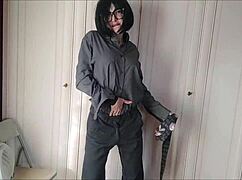 Lavinia strips from man’s clothes to reveal stunning natural tits