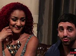 Man, black redhead cucking her lame boyfriend, spitting cum after! 😈