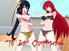 I’m obsessed with Rias Gremory and Akeno teasing me in this wild HS DxD fantasy