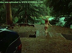 Sexy Blonde Nude Girl With Hairy Boobs In Car Outdoor.